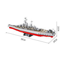 Load image into Gallery viewer, 1712PCS Military WW2 Iowa Class Battleship Ship US Model Toy Building Block Brick Gift Kids Compatible Lego