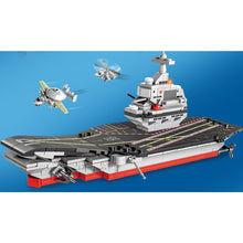 Load image into Gallery viewer, 352PCS Military WW2 PLA Navy Shandong Aircraft Carrier Model Toy Building Block Brick Gift Kids