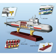 Load image into Gallery viewer, 1020PCS Military WW2 Xia Class 092 Nuclear Submarine Figure Model Toy Building Block Brick Gift Kids Compatible Lego 1:190