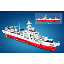 Load image into Gallery viewer, 1085PCS Military WW2 Type 052 Destroyer Luhu Class Ship Model Toy Building Block Brick Gift Kids
