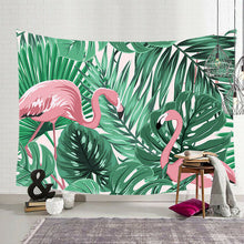 Load image into Gallery viewer, Tapestry Home Decor Wall Hanging Living Room Bedroom Tropical Flamingo Green