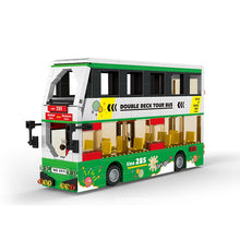 Load image into Gallery viewer, MOC City Town Tour Double Decker School Sightseeing Bus Model Toy Building Block Brick Gift Kids
