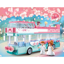 Load image into Gallery viewer, 379PCS MOC Girls Romantic Love Wedding Double Decker Bus Bride Bridegroom Figure Model Toy Building Block Brick Gift Kids