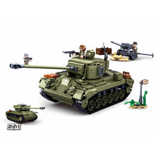 Load image into Gallery viewer, 742PCS Military WW2 2in1 M26 Pershing Tank Figure Model Toy Building Block Brick Gift Kids Compatible Lego