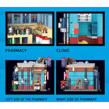 Load image into Gallery viewer, MOC Mini City Street Sushi Coffee Cuisine Restaurant Pharmacy Figure Toy Light Model Building Block Brick Gift Kids Compatible Lego