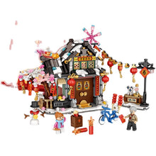 Load image into Gallery viewer, 891PCS Mini Micro Spring Festival Chinese Lunar New Year House Home Figure Model Toy Building Block Brick Gift Kids