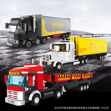 Load image into Gallery viewer, MOC City Container Heavy Goods Transportation Truck Car Vehicle Model Toy Building Block Brick Gift Kids
