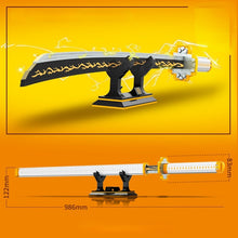 Load image into Gallery viewer, 956PCS MOC Cartoon Comic Demon Slayer Agatsuma Zenitsu Nichirin Sword Blade Model Toy Building Block Brick Gift Kids Display