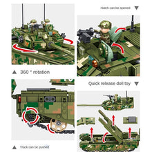 Load image into Gallery viewer, 1309PCS MOC Military Large 99A Main Battle Tank Figures Model Toy Building Block Brick Gift Kids
