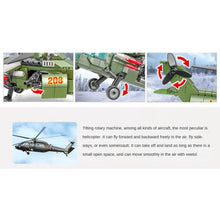 Load image into Gallery viewer, 389PCS Military WW2 Tactical Utility Helicopter Figure Model Toy Building Block Brick Gift Kids