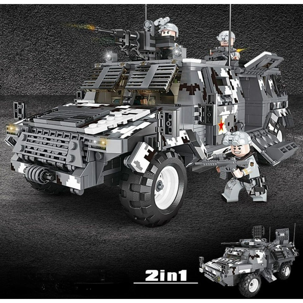 1633PCS Military WW2 2in1 ORV DF Warrior M1117 IFV Guardian