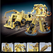 Load image into Gallery viewer, MOC Military WW2 Warrior Demining Transporter Armored Car Truck Transformer Mecha Model Toy Building Block Brick Gift Kids