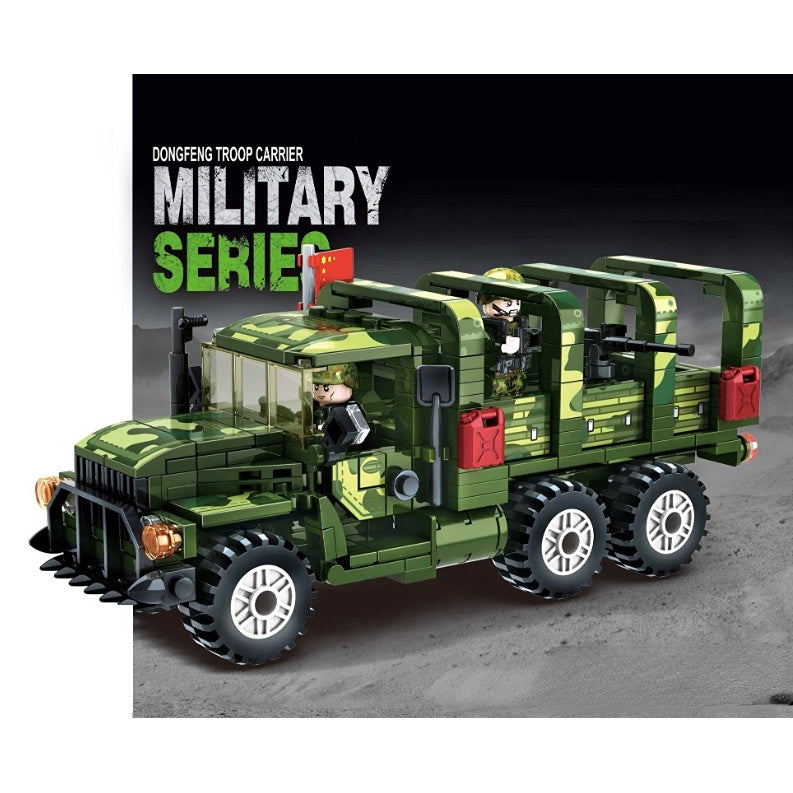 432PCS MOC WW2 DongFeng DF Troop Carrier Truck Figure Model Toy
