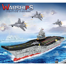 Load image into Gallery viewer, 1261PCS Military WW2 USS Shandong Aircraft Carrier Model Toy Building Block Brick Gift Kids Compatible Lego