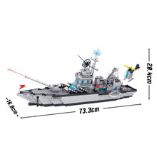 Load image into Gallery viewer, 1704PCS Military WW2 6in1 Battle Ship Destroyer Helicopter Submarine Frigate Tank Figure Model Toy Building Block Brick Gift Kids Compatible Lego