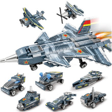 Load image into Gallery viewer, 493PCS Military WW2 8in1 Chengdu J-20 Air Fighter Model Toy Building Block Brick Gift Kids