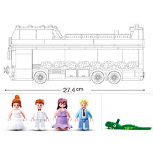 Load image into Gallery viewer, 379PCS MOC Girls Romantic Love Wedding Double Decker Bus Bride Bridegroom Figure Model Toy Building Block Brick Gift Kids