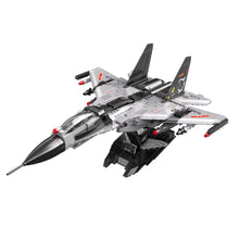 Load image into Gallery viewer, 1011PCS Military WW2 J-15 Flying Shark Flanker-D Air Fighter Aircraft Plane Model Toy Building Block Brick Gift Kids Compatible Lego Display Stand