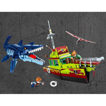 Load image into Gallery viewer, 888PCS MOC Mosasaurus Escape Dinosaur Figure Fishing Boat Model Toy Building Block Brick Gift Kids Compatible Lego