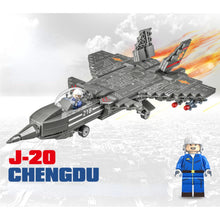 Load image into Gallery viewer, 401PCS Military WW2 Chengdu J-20 Fire Fang Air Fighter Aircraft Figure Model Toy Building Block Brick Gift Kids