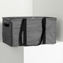 Load image into Gallery viewer, Thirty One Deluxe UTILITY tote laundry Picnic Bag 31 gift in Charcoal Crosshatch
