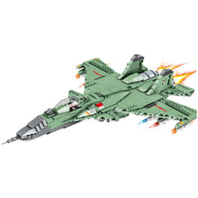 Load image into Gallery viewer, 999PCS Military WW2 J-15 Flying Shark Flanker D Air Fighter Aircraft Figure Model Toy Building Block Brick Gift Kids Compatible Lego