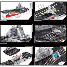 Load image into Gallery viewer, 502PCS Military WW2 Shandong PLA NAVY Aircraft Carrier Figure Model Toy Building Block Brick Gift Kids Compatible Lego