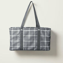 Load image into Gallery viewer, Thirty one Large Utility Tote Beach Picnic Laundry Basket Bag 31 Gift in Windowpane Plaid
