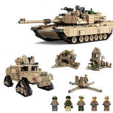Load image into Gallery viewer, 1463PCS Military 2 in 1 M1A2 Main Battle Tank Abrams MBT Hummer Building Block Brick Model Toy Figure Gift Set Kids New Compatible with Lego