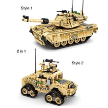 Load image into Gallery viewer, 801PCS 2in1 M1A2 Abrams Main Battle Tank HUMMER H2 Model Toy Figure Building Block Brick Gift Kids