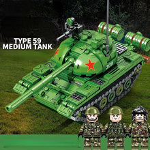 Load image into Gallery viewer, 489PCS MOC Military Type 59 Medium Tank Figure Model Toy Building Block Brick Gift Kids