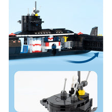 Load image into Gallery viewer, 515PCS Military WW2 PLA Type 094 Jin-Class Strategic Nuclear Submarine Figure Model Toy Building Block Brick Gift Kids