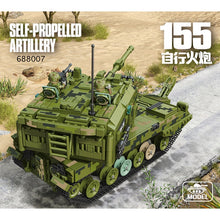 Load image into Gallery viewer, 1648PCS MOC Military Large 155 Self-Propelled Artillery Tank Figure Model Toy Building Block Brick Gift Kids Compatible Lego