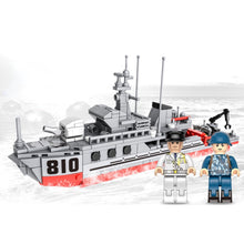 Load image into Gallery viewer, 383PCS Military WW2 Type 081 Mine Countermeasures Ship Wochi Class Figure Model Toy Building Block Brick Gift Kids