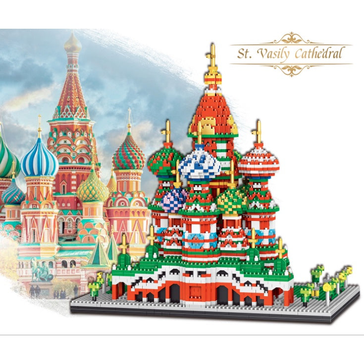 4872PCS Architecture Vasily Cathedral Moscow Russia Model Buildin – store