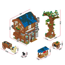 Load image into Gallery viewer, 1724PCS MOC City Street Town Medieval Market Coach Model Building Block Brick Gift Set Kids New Compatible Lego