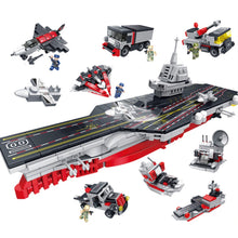 Load image into Gallery viewer, 1002PCS Military WW2 8in1 003 Aircraft Carrier Ship Figure Model Toy Building Block Brick Gift Kids Compatible Lego