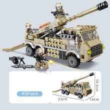 Load image into Gallery viewer, 432PCS Military WW2 155mm Howitzer Truck Figure Model Toy Building Block Brick Gift Kids