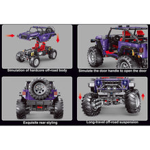 Load image into Gallery viewer, 2680PCS Technic Jeep Wrangler Off Road SUV Car Purple Static Version Model Building Block Brick Toy Gift Set Kids New Compatible Lego