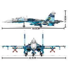 Load image into Gallery viewer, 2332PCS Military WW2 SU-27 Sukhoi Flanker Air Fighter Aircraft Figure Model Toy Building Block Brick Gift Kids Compatible Lego
