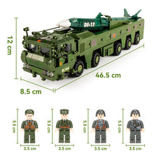 Load image into Gallery viewer, 1309PCS Military WW2 DF-17 Hypersonic Ballistic Missiles System Truck Figure Model Toy Building Block Brick Gift Kids Compatible Lego