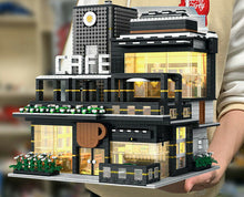 Load image into Gallery viewer, 4314PCS City Corner Cafe Shop Building Blocks Bricks Model Light Figures MOC Fully