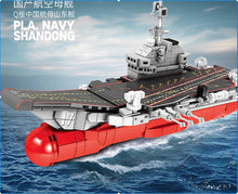 Load image into Gallery viewer, 417PCS Military PLA NAVY Shandong Aircraft carrier Building Block Figure Model Fully