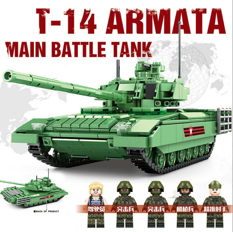 1020PCS Military T14 Armata Main Battle Tank Building Blocks Model Brick Figures Fully Compatible With Lego