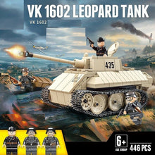 Load image into Gallery viewer, 446PCS VK1602 Leopard Light Tank Model Building Blocks WW2 Soldier Figure Educational Toy Fully