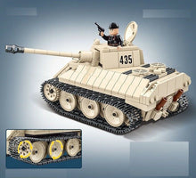 Load image into Gallery viewer, 446PCS VK1602 Leopard Light Tank Model Building Blocks WW2 Soldier Figure Educational Toy Fully