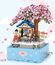 Load image into Gallery viewer, 806PCS MOC Musical Box Cherry Blossom Tree Building Block Model Brick Figure Fully