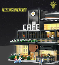 Load image into Gallery viewer, 4314PCS City Corner Cafe Shop Building Blocks Bricks Model Light Figures MOC Fully