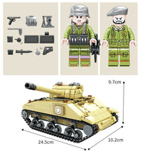 Load image into Gallery viewer, 593PCS Military M4 Sherman Tank Building Blocks Bricks Model Soldier Figures Educational Toy Fully Compatible With