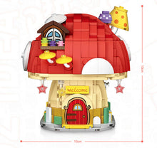 Load image into Gallery viewer, 674PCS Mini Mushroom House Building Blocks Bricks Cute Figures Model Fully